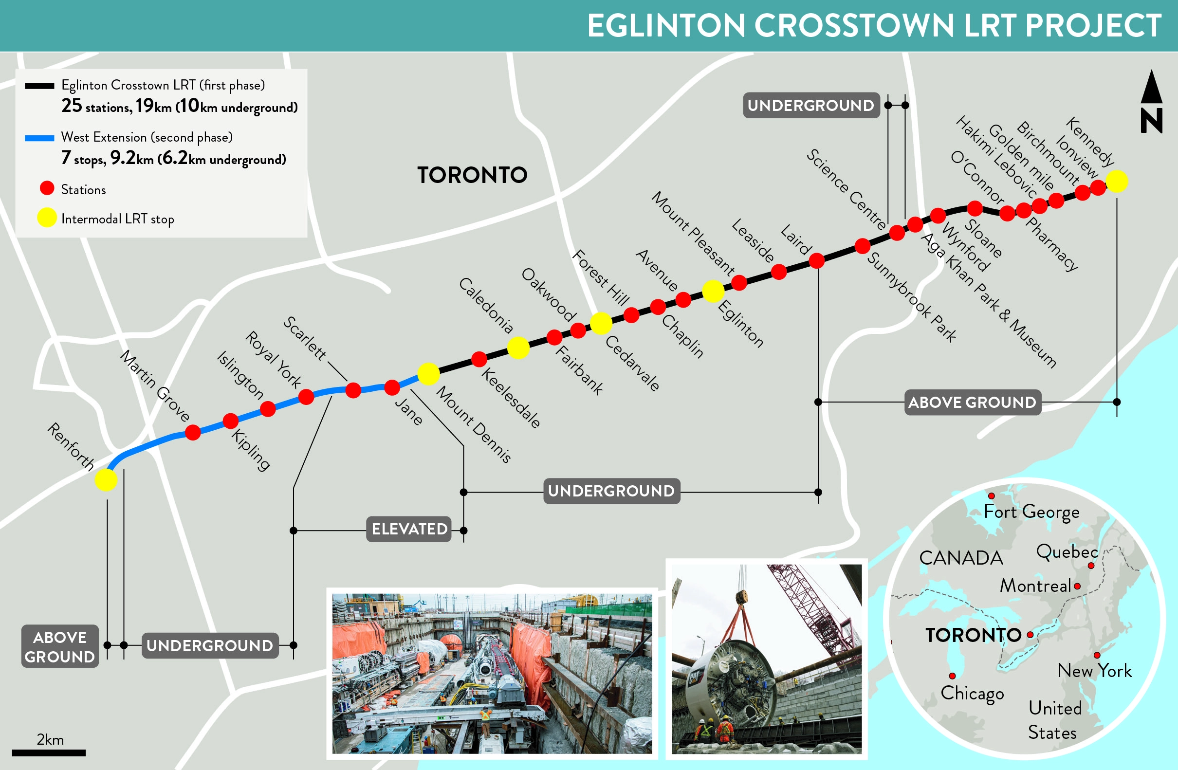 Operational Lessons from the Eglinton Crosstown West LRT Extension - Map
